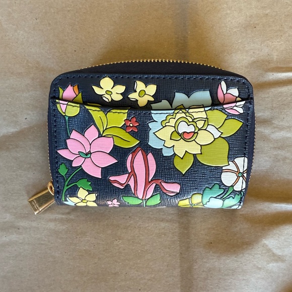 kate spade Handbags - Kate Spade Navy Blue Small Floral Wallet